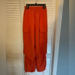 Orange cargo pants